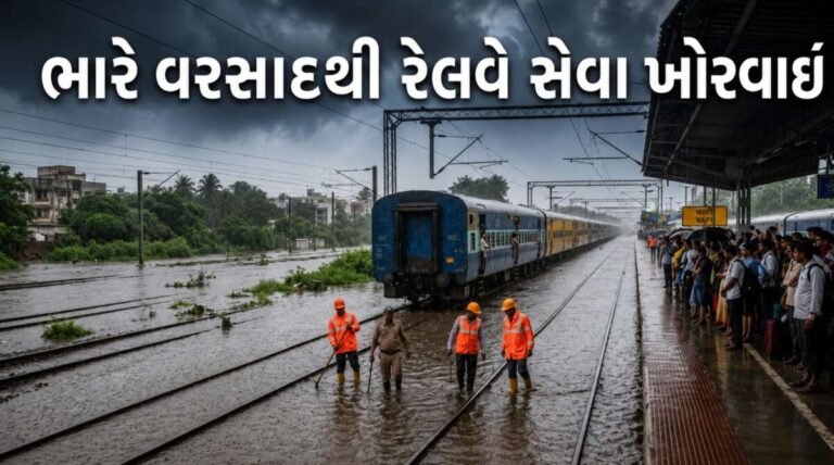 ભારે વરસાદથી રેલવે સેવા ખોરવાઈ: પશ્ચિમ રેલવેએ 15 ટ્રેનો રદ કરી, મુંબઈ-સુરત-વલસાડ રૂટ સૌથી વધુ અસરગ્રસ્ત