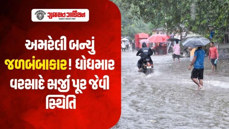 અમરેલીમાં મેઘતાંડવ! રાજુલામાં 10.79 ઇંચ વરસાદથી જનજીવન ઠપ