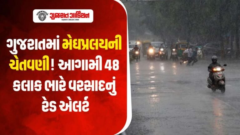 આગામી 48 કલાક ગુજરાતમાં ભારે વરસાદનું રેડ એલર્ટ