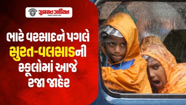 ભારે વરસાદને પગલે સુરત-વલસાડમાં સ્કૂલોમાં રજા જાહેર!