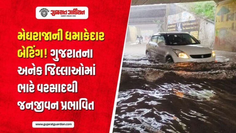 ગુજરાતમાં મેઘરાજાની ધમાકેદાર બેટિંગ, અનેક જિલ્લાઓમાં ધોધમાર વરસાદથી જનજીવન પ્રભાવિત