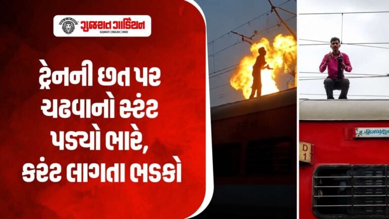 અચાનક ટ્રેનની છત પર ચઢતા જ હાઈટેન્શન તારની ઝપટમાં આવ્યો યુવક