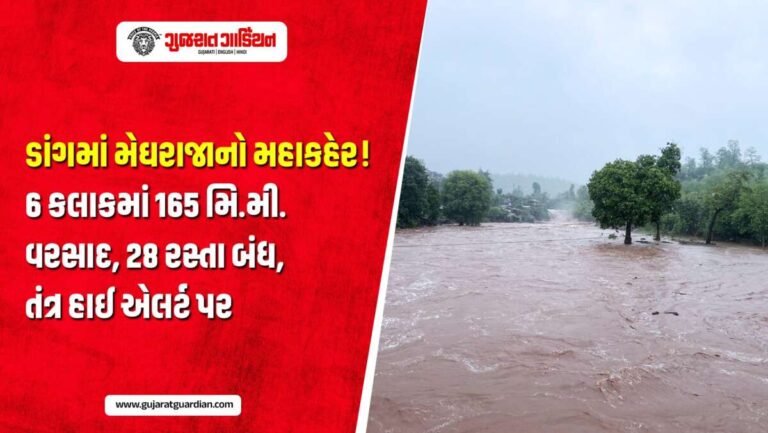 ડાંગમાં મેઘરાજાનો મહાકહેર! 8 કલાકમાં વઘઈમાં 12.94 ઈંચ વરસાદ, આહવામાં 7.47 ઈંચ વરસાદ