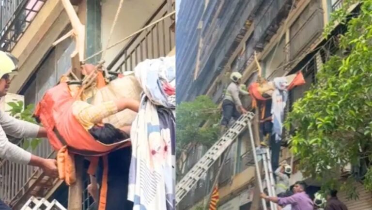 VIDEO: મુંબઈમાં 10મા માળેથી કૂદેલી મહિલા ઝાડમાં અટવાઈ, ફાયર બ્રિગેડે આ રીતે બચાવ્યો જીવ